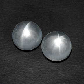 Quartz Cat's Eye Gemstone in 10 mm (calibrated) Size for Sale, Quartz Cat's Eye Stone in White Color