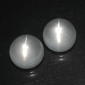 Quartz Cat's Eye Gemstone in 12 mm (calibrated) Size for Sale, Quartz Cat's Eye Stone in White Color
