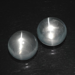 6.5ct Round Cabochon White Quartz Cat's Eye Gem for sale 6.5ct Round Cabochon White Quartz Cat's Eye Gem (ID: 369432)