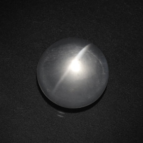 Cuarzo Ojo de Gato Blanco Circular de 12,2mm de India, peso de 7.95 ct, piedra preciosa natural No tratado en Transparente Clarity, Cuarzo Ojo de Gato Cabujón Redondo de 1 pieza - Color: Blanco claro, dureza Mohs de 7 Adecuado para joyas de uso diario, Photo A