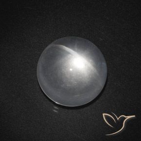 7.50ct Natural Clear White Quartz Cat's Eye, Round, Transparent