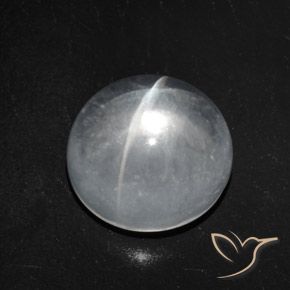 Cuarzo Ojo de Gato Blanco Cabujón Redondo de 12,1mm de India, peso de 7.51ct, piedra preciosa No tratado de forma natural en claridad Transparente, Cuarzo Ojo de Gato de 1 pieza: el color es Blanco claro, dureza Mohs de 7 Adecuado para joyas de uso diario, Photo A