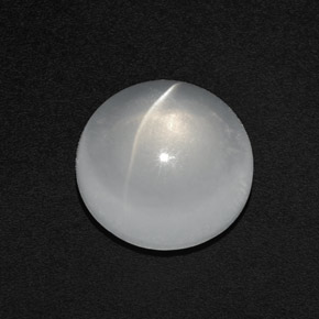 White Quartz Cat's Eye Gem - 7.3ct Round Cabochon (ID: 370173)
