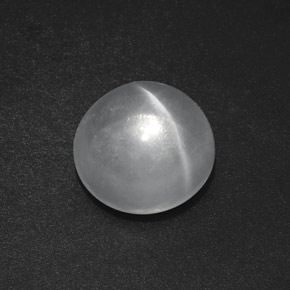 Quartz Cat's Eye Gemstone in 12 mm (calibrated) Size for Sale, Quartz Cat's Eye Stone in Clear White Color