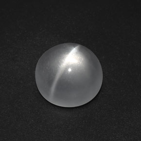Quartz Cat's Eye Gemstone in 12 mm (calibrated) Size for Sale, Quartz Cat's Eye Stone in White Color