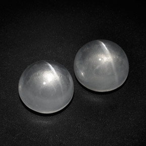 Quartz Cat's Eye Gemstone in 12 mm (calibrated) Size for Sale, Quartz Cat's Eye Stone in White Color