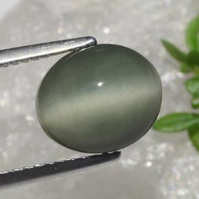 Quartz Cat's Eye Gemstone in 10.4 x 8.8 mm Size for Sale, Quartz Cat's Eye Stone in Green Color