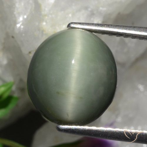 5.48 ct Oval Quartz Cat's Eye, 10.9 x 10 mm From Sri Lanka, Photo A