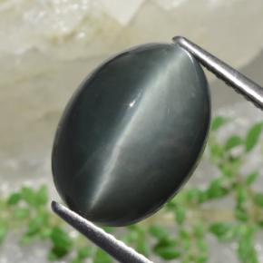 9.47 ct Green Quartz Cat's Eye Stone, Natural Quartz Cat's Eye in Oval Cabochon Shape for Sale
