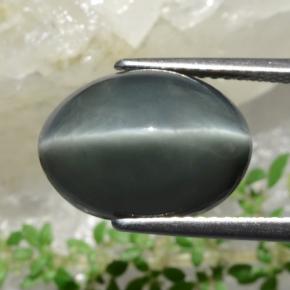 Quartz Cat's Eye Gemstone in 14 x 10 mm (calibrated) Size for Sale, Quartz Cat's Eye Stone in Green Color