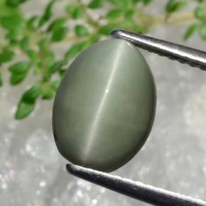 3.9ct Oval Cabochon Green Quartz Cat's Eye Gem for sale 3.9ct Oval Cabochon Green Quartz Cat's Eye Gem (ID: 472419)