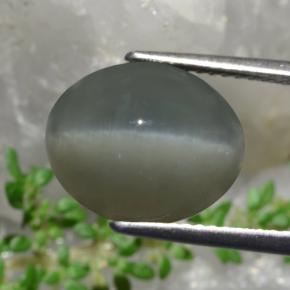 Quartz Cat's Eye Gemstone in 12.9 x 10.6 mm Size for Sale, Quartz Cat's Eye Stone in Green Color