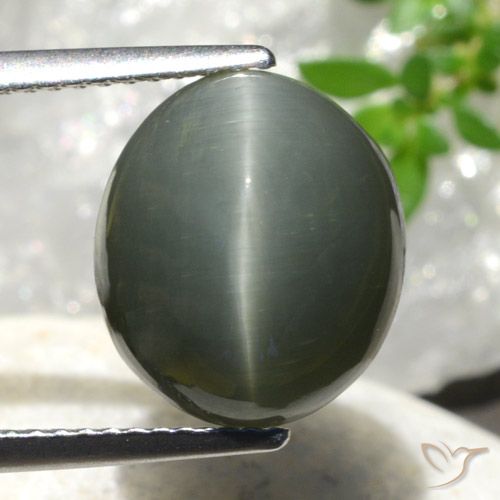 7.44 ct Oval Quartz Cat's Eye, 12.1 x 10.6 mm From Sri Lanka, Photo A