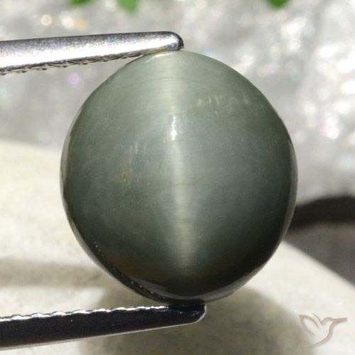 4.86 ct Oval Quartz Cat's Eye, 10.4 x 9.8 mm From Sri Lanka, Photo A
