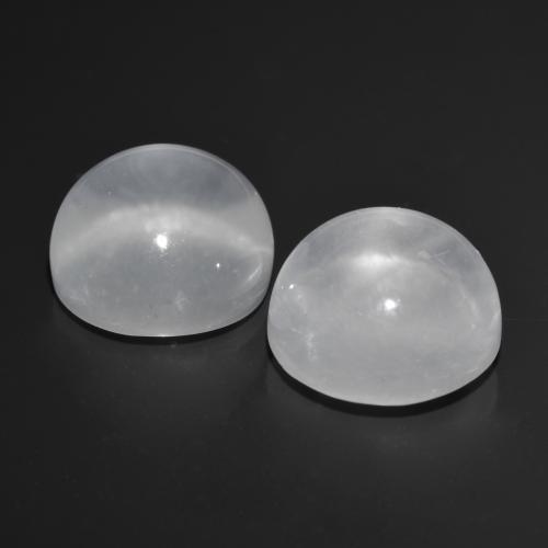 Quartz Cat's Eye Gemstones in 11 mm (calibrated) Size for Sale, Quartz Cat's Eye Stones in White Color