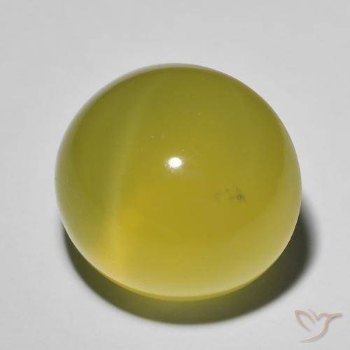 20.24 ct Yellow Quartz Cat's Eye Stone, Natural Quartz Cat's Eye in Oval Cabochon Shape for Sale
