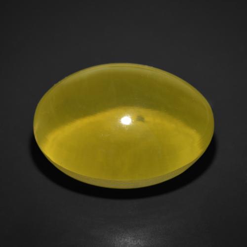 Quartz Cat's Eye Gemstone in 37.3 x 30.3 mm Size for Sale, Quartz Cat's Eye Stone in Medium Yellow Color