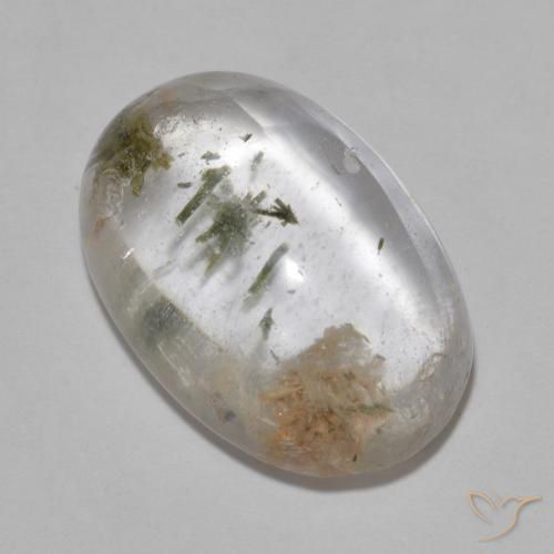 18.07 ct Multicolor Quartz With Hedenbergite Stone, Natural Quartz With Hedenbergite in Oval Cabochon Shape for Sale