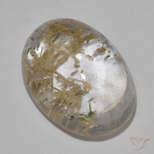 19.85 ct Multicolor Quartz With Hedenbergite Stone, Natural Quartz With Hedenbergite in Oval Cabochon Shape for Sale