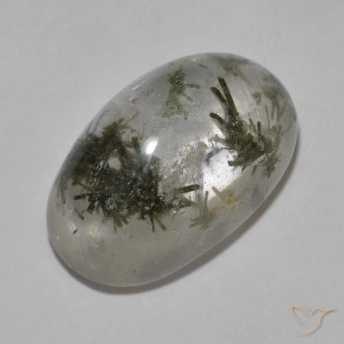 19.06 ct Multicolor Quartz With Hedenbergite Stone, Natural Quartz With Hedenbergite in Oval Cabochon Shape for Sale