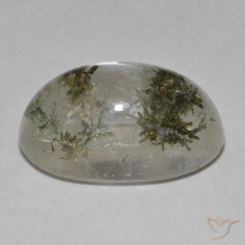 Quartz With Hedenbergite Gemstone in 20.6 x 12.8 mm Size for Sale, Quartz With Hedenbergite Stone in Multicolor Color