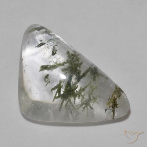 19.12 ct Multicolor Quartz With Hedenbergite Stone, Natural Quartz With Hedenbergite in Trillion Cabochon Shape for Sale