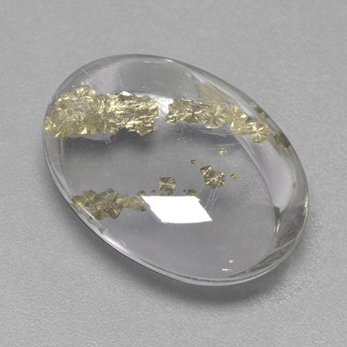 13.13 ct Multicolor Quartz With Marcasite Gemstone, Quartz With Marcasite Gem in Oval Cabochon Shape for Sale.