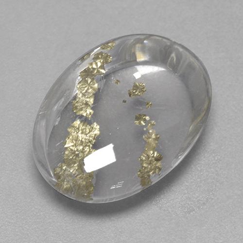 13.13 ct Multicolor Quartz With Marcasite Stone, Natural Quartz With Marcasite in Oval Cabochon Shape for Sale