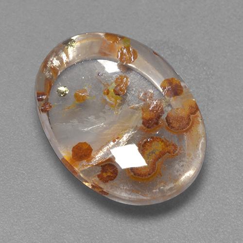 7.46 ct Multicolor Quartz With Marcasite Gemstone, Quartz With Marcasite Gem in Oval Cabochon Shape for Sale.
