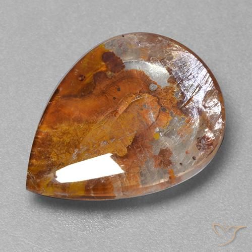 9.52 ct Pear Quartz With Marcasite, 17.3 x 13 mm From Brazil, Photo A