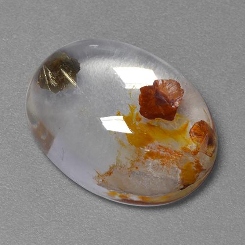 9.18 ct Multicolor Quartz With Marcasite Stone, Natural Quartz With Marcasite in Oval Cabochon Shape for Sale