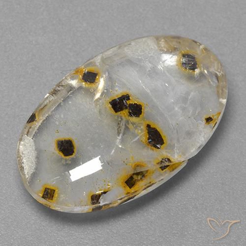 11.88 ct Oval Quartz With Marcasite, 19.5 x 12.2 mm From Brazil, Photo A