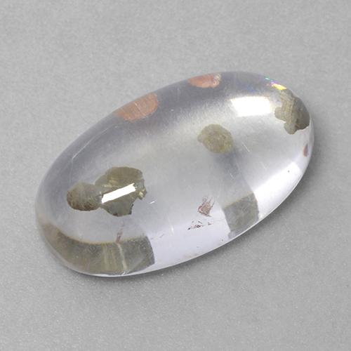 Multicolor Quartz With Marcasite Gem - 8.4ct Oval Cabochon (ID: 521245)