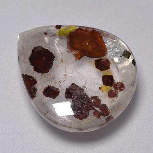 Multicolor Quartz With Marcasite Gem - 6.7ct Pear Cabochon (ID: 521346)