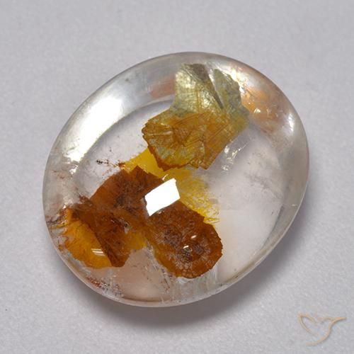8.07 ct Multicolor Quartz With Marcasite Stone, Natural Quartz With Marcasite in Oval Cabochon Shape for Sale