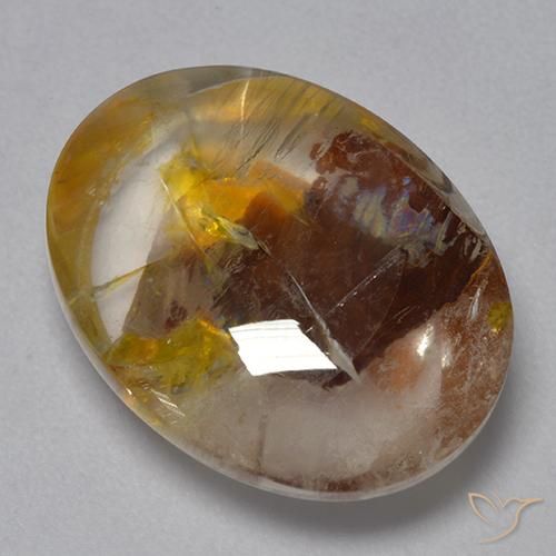 9.4 ct Oval Quartz With Marcasite, 16.4 x 12.6 mm From Brazil, Photo A