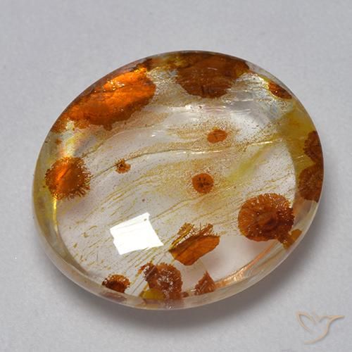 9.33 ct Oval Quartz With Marcasite, 15.5 x 13.5 mm From Brazil, Photo A