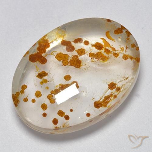 19.32 ct Multicolor Quartz With Marcasite Stone, Natural Quartz With Marcasite in Oval Cabochon Shape for Sale