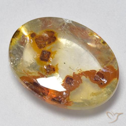 8.13 ct Multicolor Quartz With Marcasite Stone, Natural Quartz With Marcasite in Oval Cabochon Shape for Sale