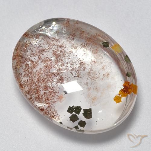 11.95ct Natural Multicolor Quartz With Marcasite, Oval, Transparent