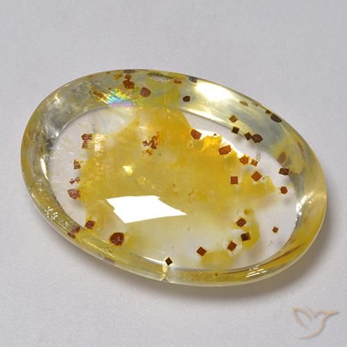 40.57 ct Multicolor Quartz With Marcasite Stone, Natural Quartz With Marcasite in Oval Cabochon Shape for Sale