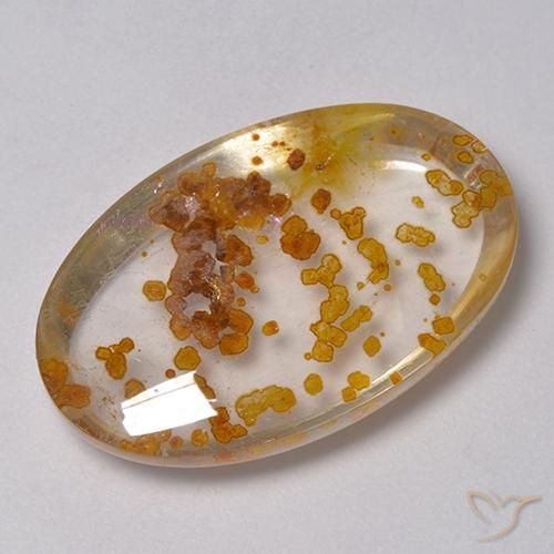 23.59 ct Oval Quartz With Marcasite, 26 x 16.4 mm From Brazil, Photo A