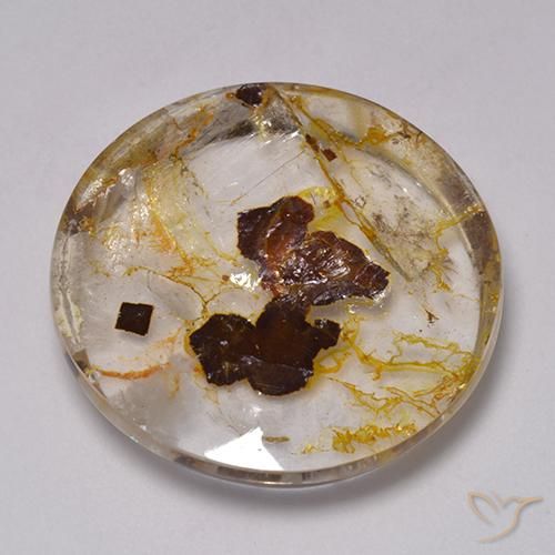 42.66 ct Round Quartz With Marcasite, 25.1 mm From Brazil, Photo A
