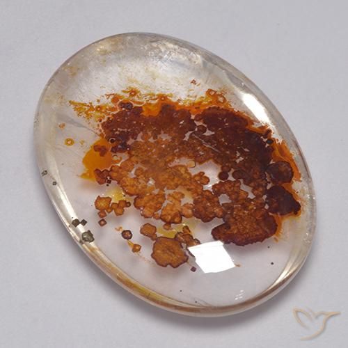 35.09 ct Oval Quartz With Marcasite, 28.7 x 21.5 mm From Brazil, Photo A
