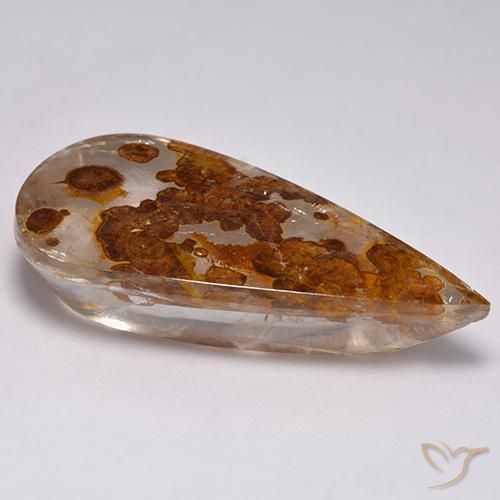 Quartz With Marcasite Gemstone in 34.3 x 17.2 mm Size for Sale, Quartz With Marcasite Stone in Multicolor Color