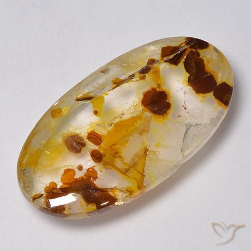 31.46 ct Oval Quartz With Marcasite, 30.3 x 16.1 mm From Brazil, Photo A