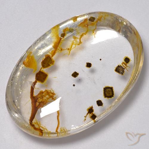 29.54 ct Oval Quartz With Marcasite, 26.5 x 18.1 mm From Brazil, Photo A