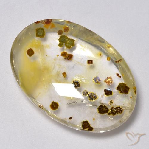 30.76 ct Oval Quartz With Marcasite, 27.3 x 18.9 mm From Brazil, Photo A