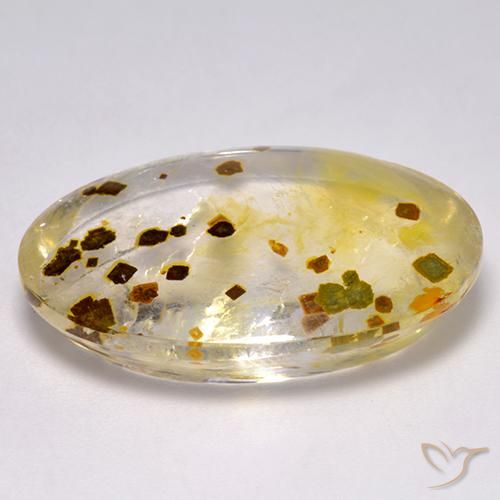 Quartz With Marcasite Gemstone in 27.3 x 18.9 mm Size for Sale, Quartz With Marcasite Stone in Multicolor Color