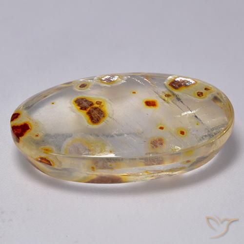 Quartz With Marcasite Gemstone in 24.6 x 16.7 mm Size for Sale, Quartz With Marcasite Stone in Multicolor Color